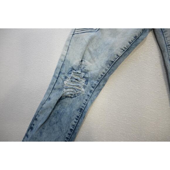 M. Society Slim Taper Stretch Distressed Denim Blue Jeans Mens Size 36 x 30 - Picture 4 of 10